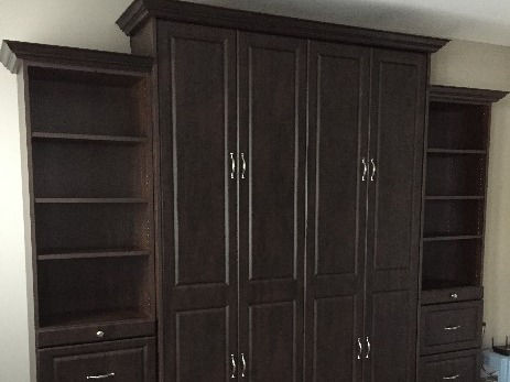 Raised-panel-style Queen Wall Bed
