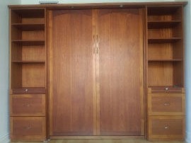 Tobacco Cherry Shaker Style Double Murphy Bed