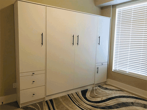 White Contemporary Queen Murphy Bed