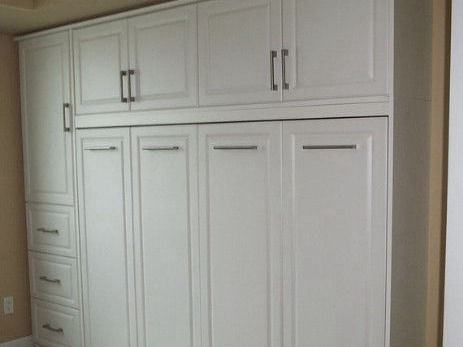 Double Murphy Bed with side and upper cabinets