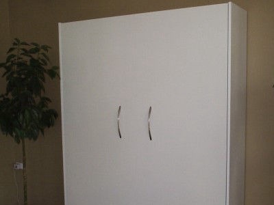 Crystal White Contemporary Style Queen Size Murphy Bed