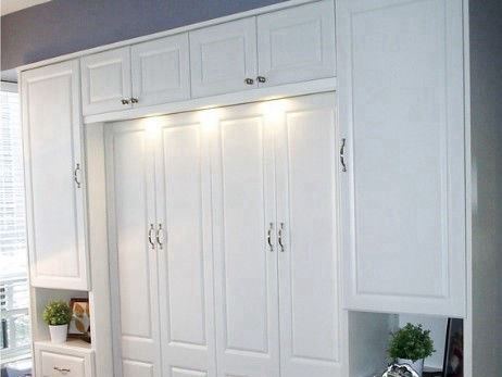 Double-size Wall Bed with side and upper cabinets